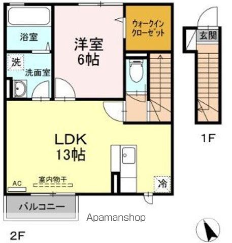 【羽村市羽東のアパートの間取り】