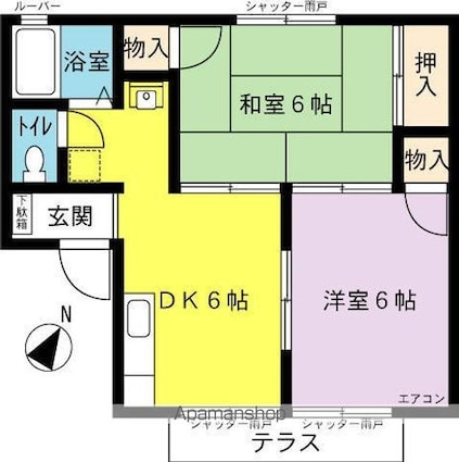 セジュール愛でる[2DK/41.92m2]の間取図