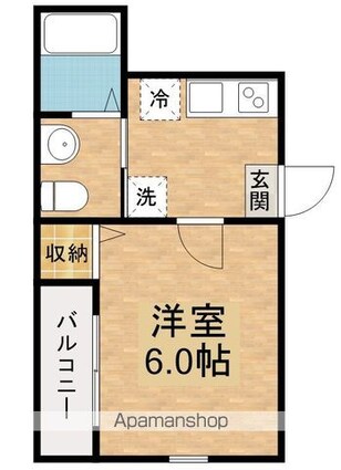 スマーブル武蔵野Ⅱ[1K/20.75m2]の間取図