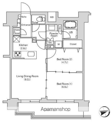 【中野区白鷺のマンションの間取り】