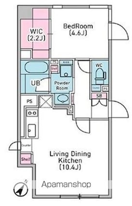 デュオメゾン渋谷松濤[1LDK/40.27m2]の間取図