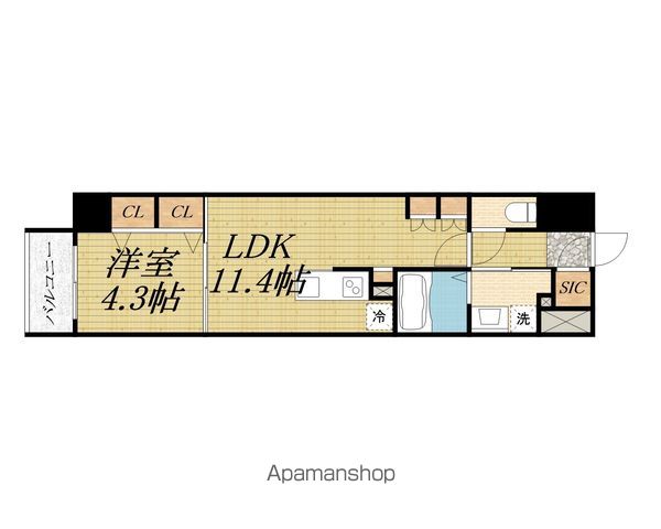 S−RESIDENCE大阪上本町の間取り写真
