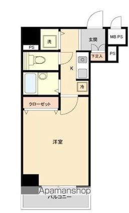 ドルチェ銀座東壱番館[1K/23.67m2]の間取図
