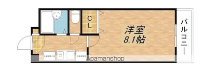 滋賀県草津市野路４丁目[1K/24m2]の間取図