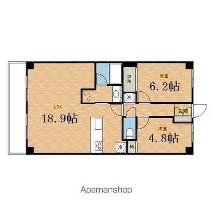 ライオンズプラザ日野駅前[2LDK/64.5m2]の間取図