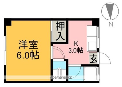 朝倉ニュータウンハイツ[1K/20m2]の間取図