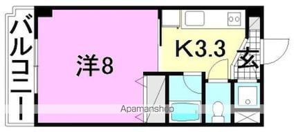 Ｍ・シャトー[1K/25.74m2]の間取図