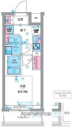 ＧＥＮＯＶＩＡ天王台[1K/20.88m2]の間取図