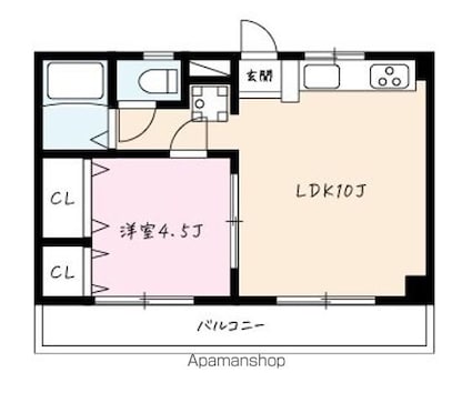 エンブレム小作[1LDK/32.4m2]の間取図