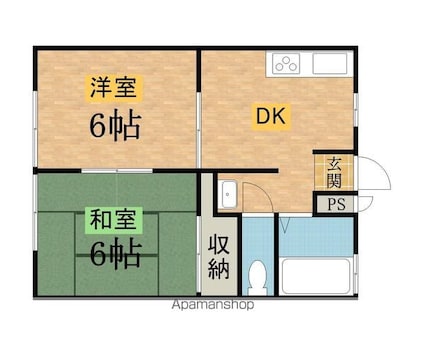 石井ハイツ[2DK/32.67m2]の間取図
