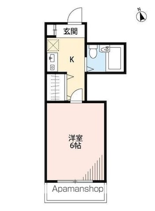 クリオ北松戸壱番館[1K/16.74m2]の間取図