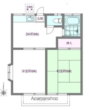 コーポ東條[2DK/36.3m2]の間取図