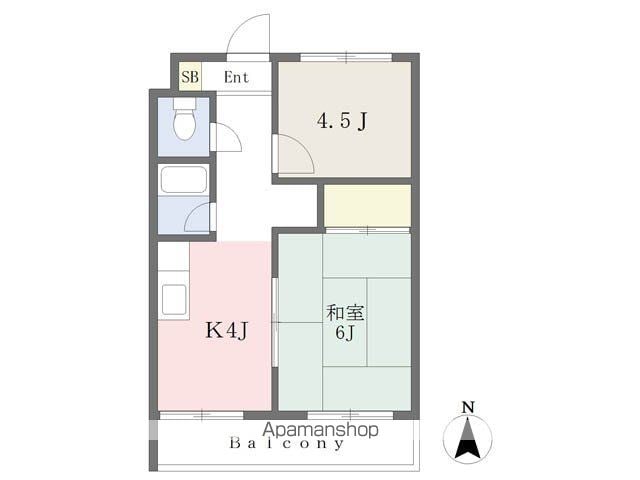 レジデンス三番町壱番館[2K/36.8m2]の間取図