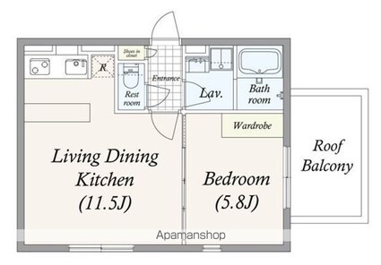 ＧＲＡＮ　ＰＡＳＥＯ　池尻大橋[2LDK/41.63m2]の間取図