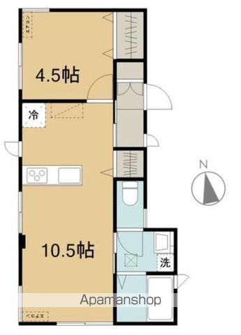 コーポサンフラワー[1LDK/35.61m2]の間取図