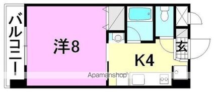 アイエム立花ビル[1K/25.9m2]の間取図