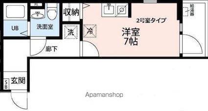クレメント船橋[1R/22.54m2]の間取図