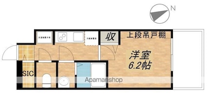 プレサンス大津京町ヴェリス[1K/21.83m2]の間取図