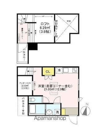 ｍｅｓｍ[1LDK/30.21m2]の間取図