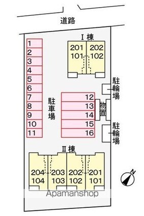 クローバーⅠ[1LDK/48.58m2]の配置図