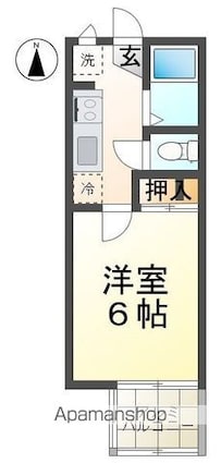 ＣＯＣＯＲＵ[1K/18.2m2]の間取図