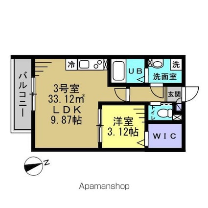 ＡＪ八千代中央[1LDK/33.12m2]の間取図