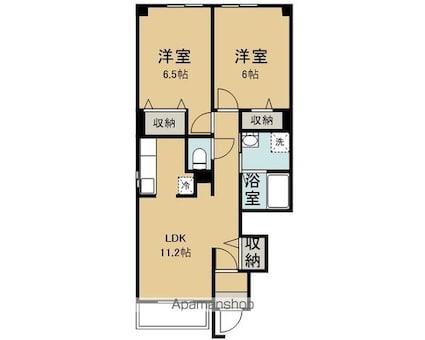 カルム・フリーデ[2LDK/55.17m2]の間取図