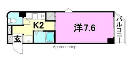 メゾンド安城寺２[1K/23.61m2]の間取図