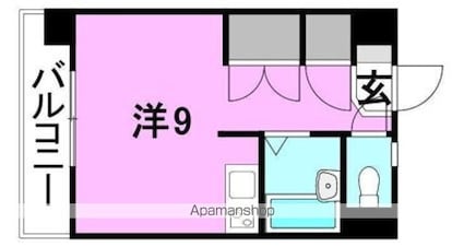 エミグランド清水町[1R/24.3m2]の間取図
