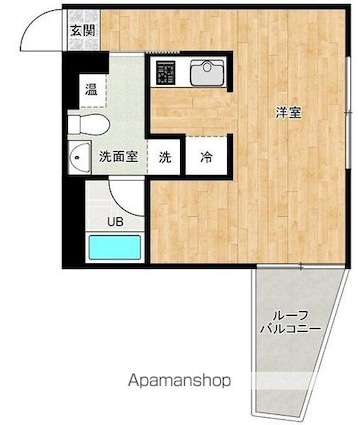 モンクレ桜新町[1R/25.26m2]の間取図