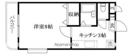 コスモス館[1K/26.28m2]の間取図