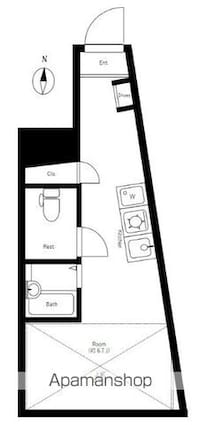 サークルハウス新中野壱番館[1R/13.98m2]の間取図