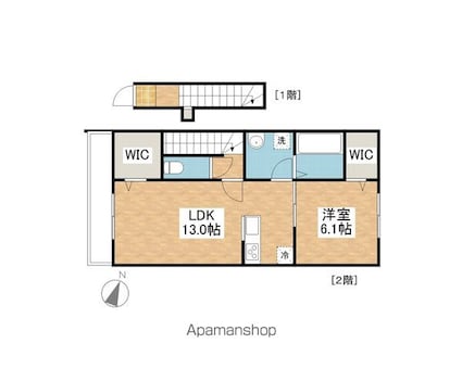 ＥＡＲＬ’Ｓ　ＣＯＵＲＴ西垣生[2LDK/55.14m2]の間取図