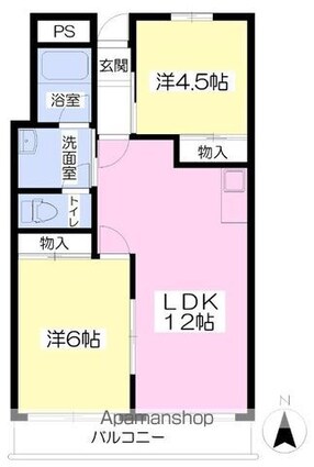 ニック小坂[2LDK/50.5m2]の間取図