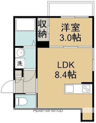 Ｃｌｏｖｅｒ木ノ下[1LDK/27.51m2]の間取図