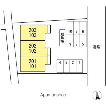 カトレアＩＩ[1LDK/47.81m2]の配置図