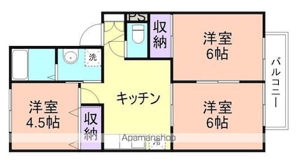 プリシェールＫⅠ[3DK/48.56m2]の間取図