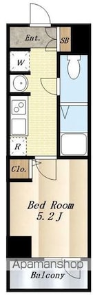ＨＹ’ｓ　ＭＡＸＩＶ　立川錦町[1K/20.67m2]の間取図