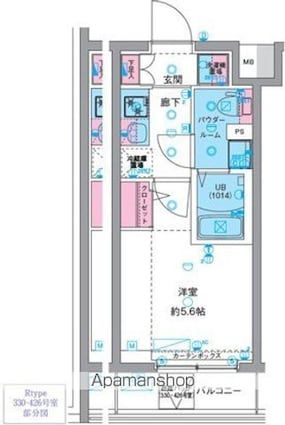 ＧＥＮＯＶＩＡ天王台[1K/20.55m2]の間取図