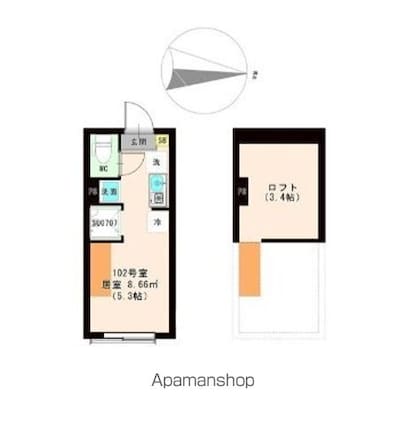 Ｔｈｅ　Ｍａｒｉｓ　Ｃｏｕｒｔ　練馬[1R/12.03m2]の間取図