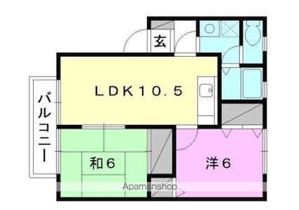 ヴァン・ヴェール[2LDK/51.65m2]の間取図