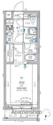 東京都中野区江原町１丁目[1K/25.71m2]の間取図
