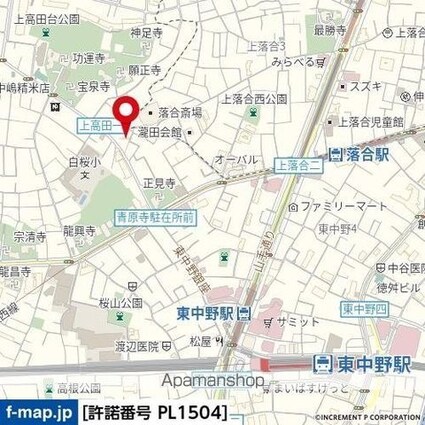 ヴィエント東中野[1K/23m2]の配置図