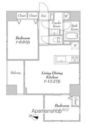 エルスタンザ神田須田町[2LDK/54.42m2]の間取図