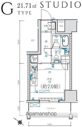 ＬＥＸＥ　横濱関内[1R/21.71m2]の間取図