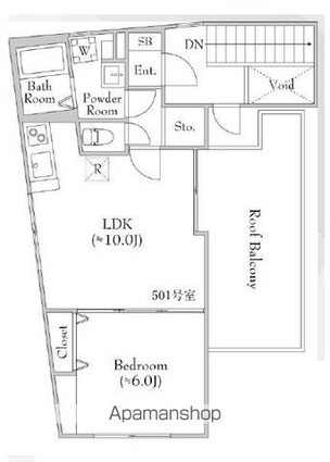 東京都杉並区和泉１丁目[1LDK/37m2]の間取図