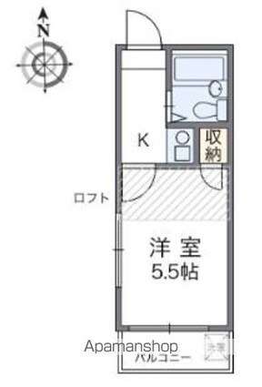 グリーンハイツ[1K/16m2]の間取図