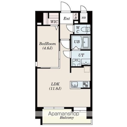 ＳーＲＥＳＩＤＥＮＣＥ六ツ門ａｂｒｅａｓｔⅠ[1LDK/38.75m2]の間取図
