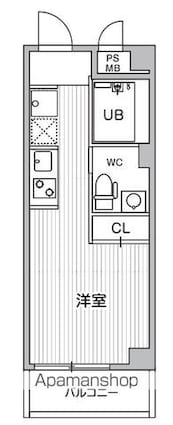 コスモリード四谷三丁目（旧モンセラート四谷）[1R/18.65m2]の間取図