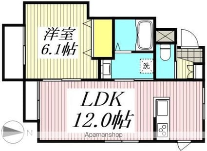 さくらレジデンスみなみ野[1LDK/41.92m2]の間取図